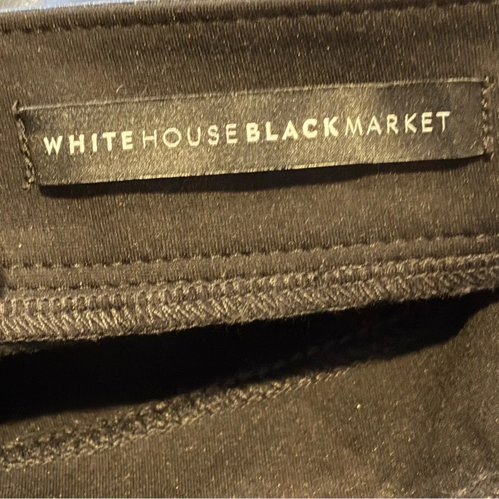 WHBM The Legging Black Faux Leather Front Ponte Back Side Zip Pants Size 4